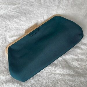 BCBG MaxAzria Elegant Teal Clutch with Gold Accents NWOT